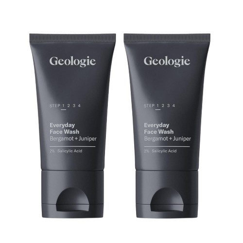 Geologie 2% Salicylic Acid Face Wash, Bergamot & Juniper Scent, Acne & Oil Control, 2-Pack