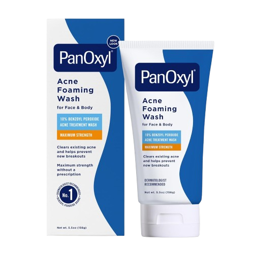PanOxyl Acne Foaming Wash 10% Benzoyl Peroxide, Maximum Strength Antimicrobial 5.5 Oz